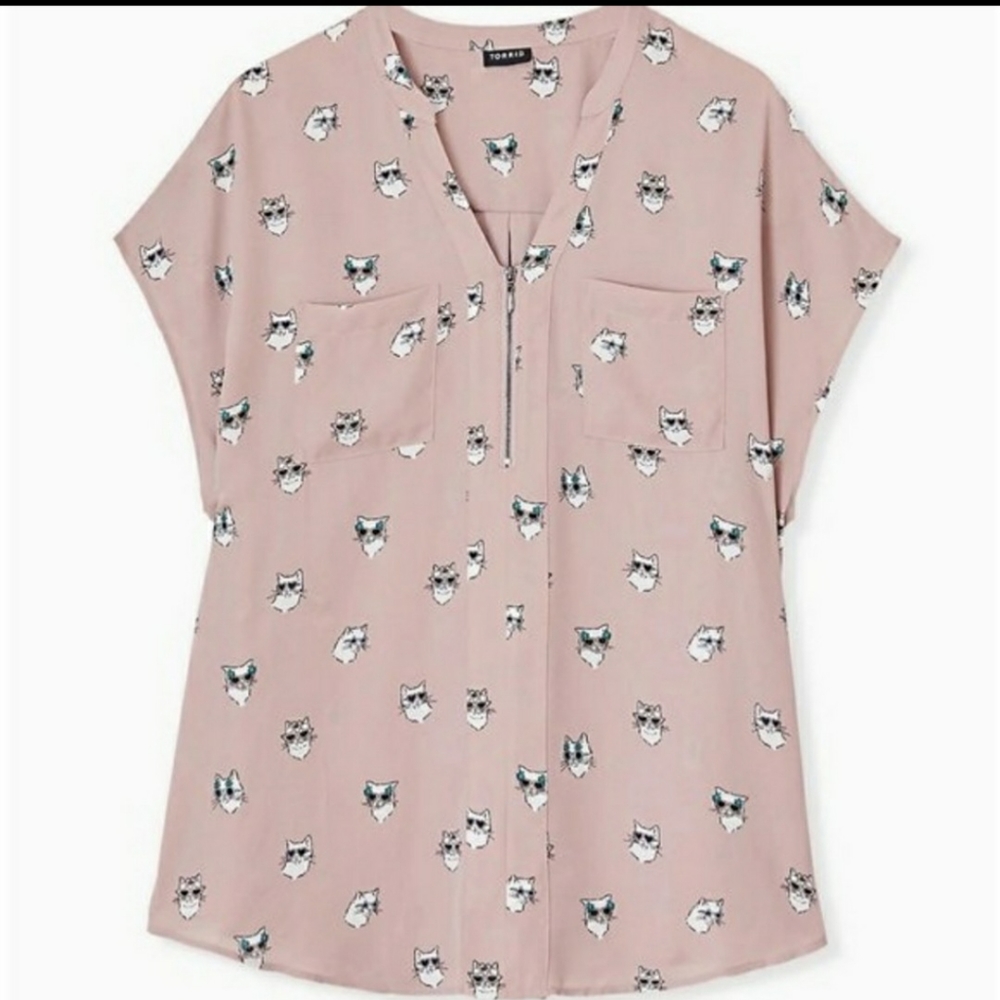 TORRID Blush pink CUTE cat top 4X